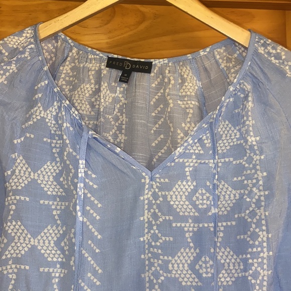 Light blue peasant blouse - Picture 2 of 3